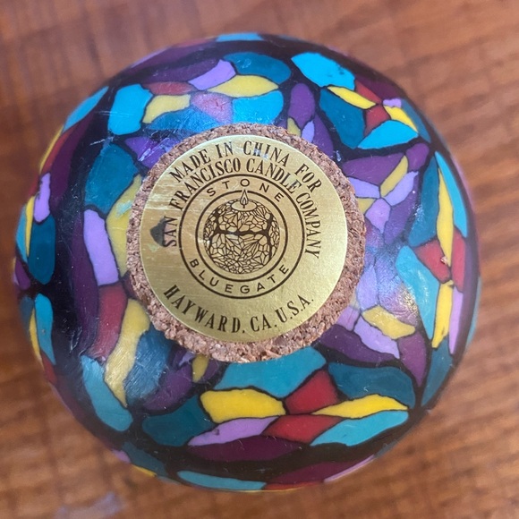 Vintage Globe Candle 3” Stone Bluegate by San Francisco Candle Company - Picture 5 of 5